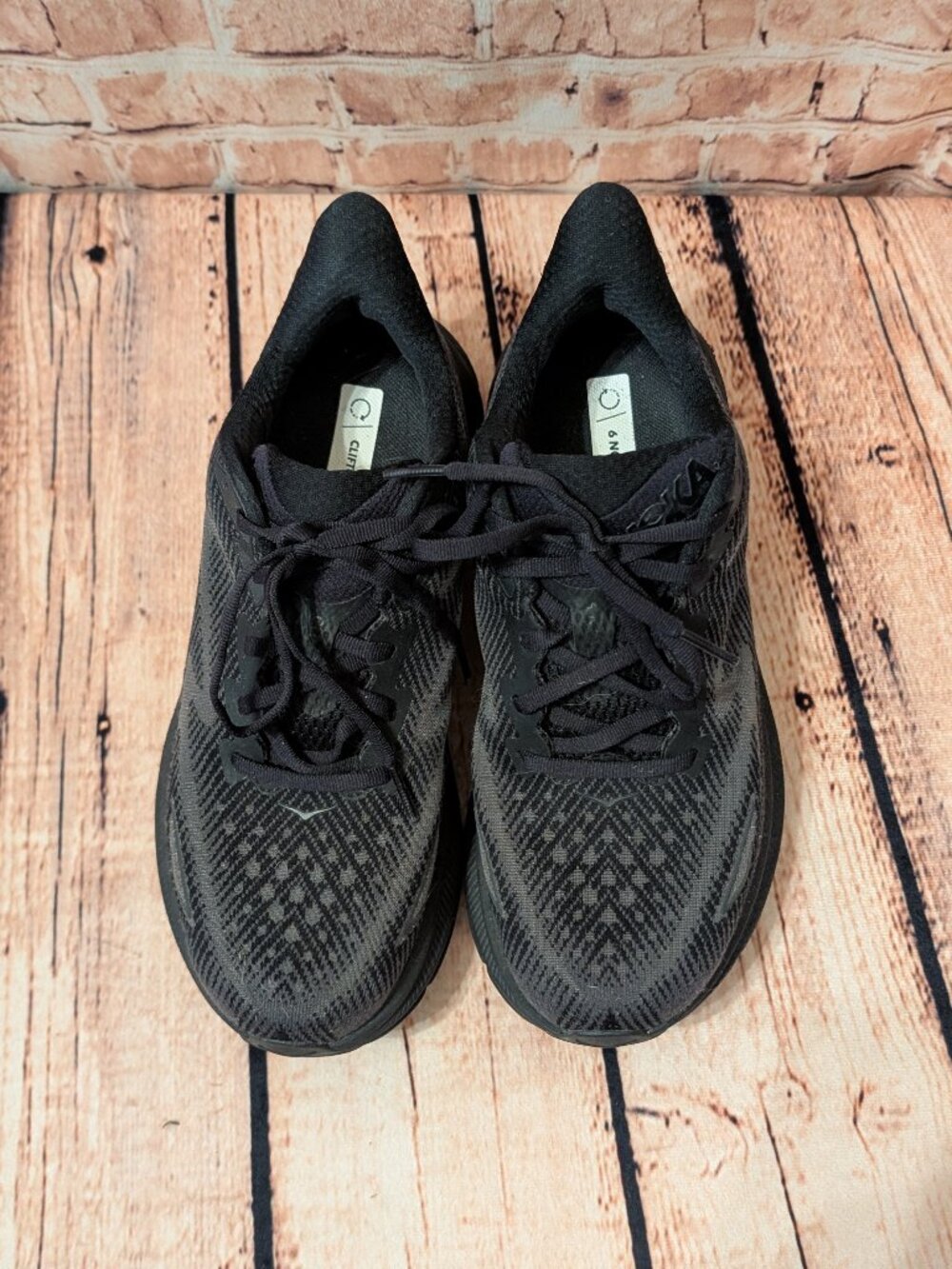 Hoka One One Clifton 9 Black Athletic Running Shoes Size 8.5 - Picture 5 of 14